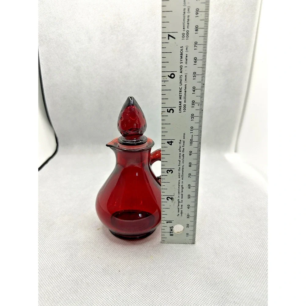 Vintage Glass Avon Bottle Only Bath Foam Strawberry Red Retro‎ MCM Shelf Decor